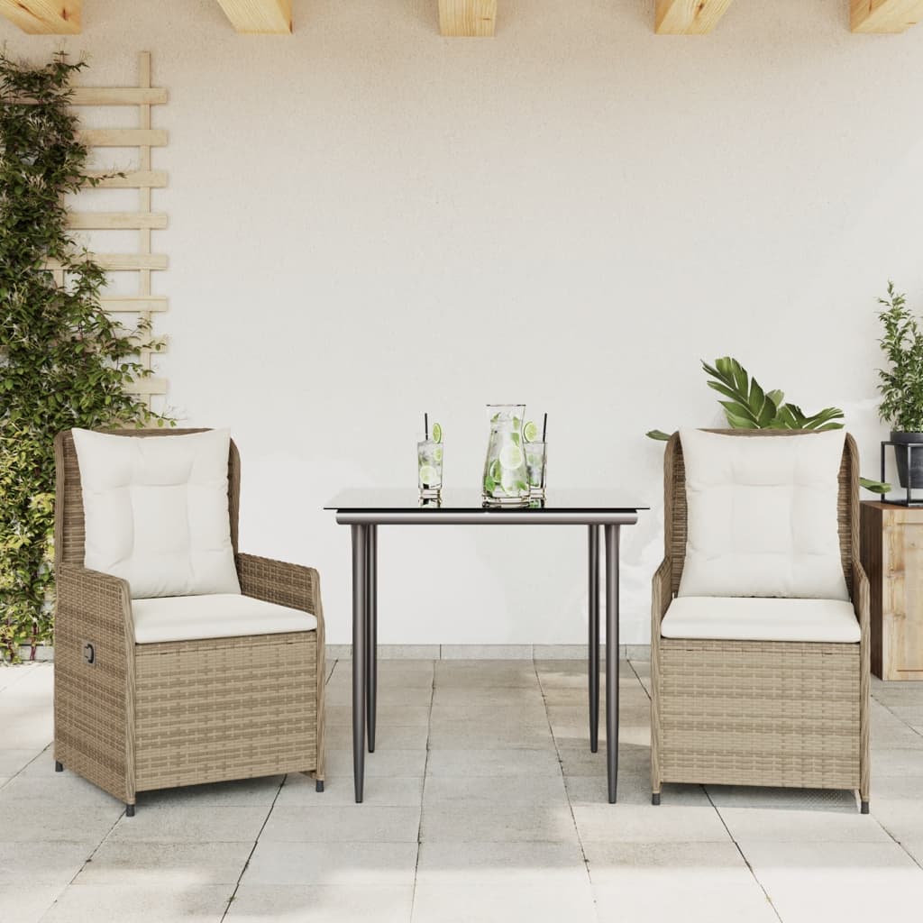 5-Tlg. Garten-Essgruppe Mit Kissen Poly Rattan