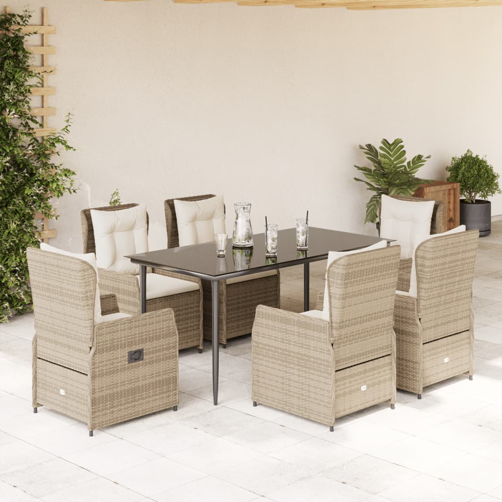5-Tlg. Garten-Essgruppe Mit Kissen Poly Rattan
