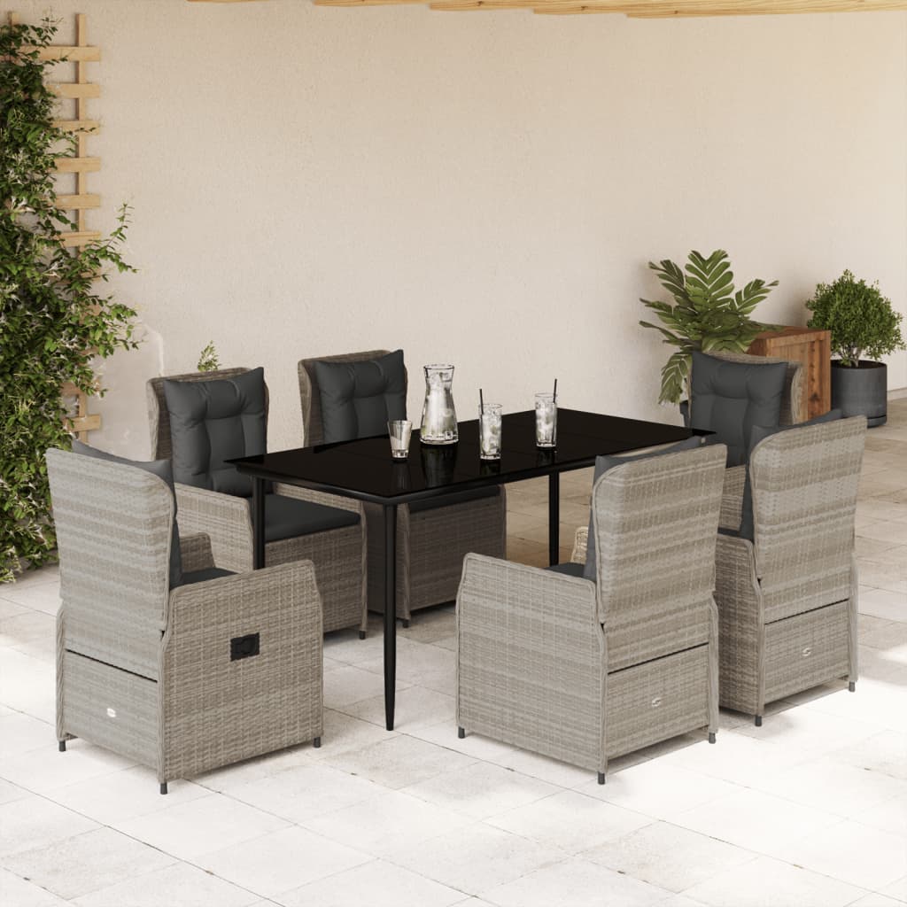 5-Tlg. Garten-Essgruppe Mit Kissen Poly Rattan