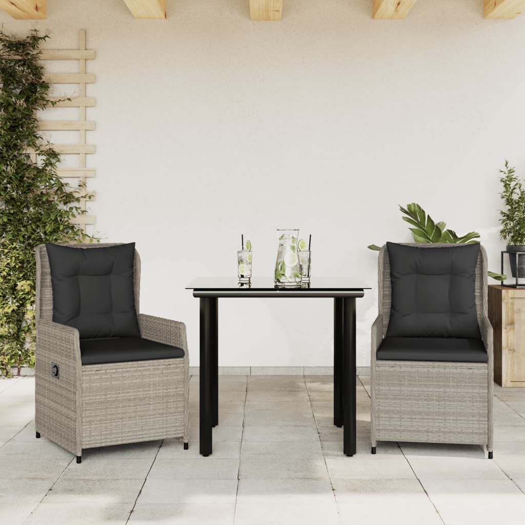 9-Tlg. Garten-Essgruppe Mit Kissen Poly Rattan