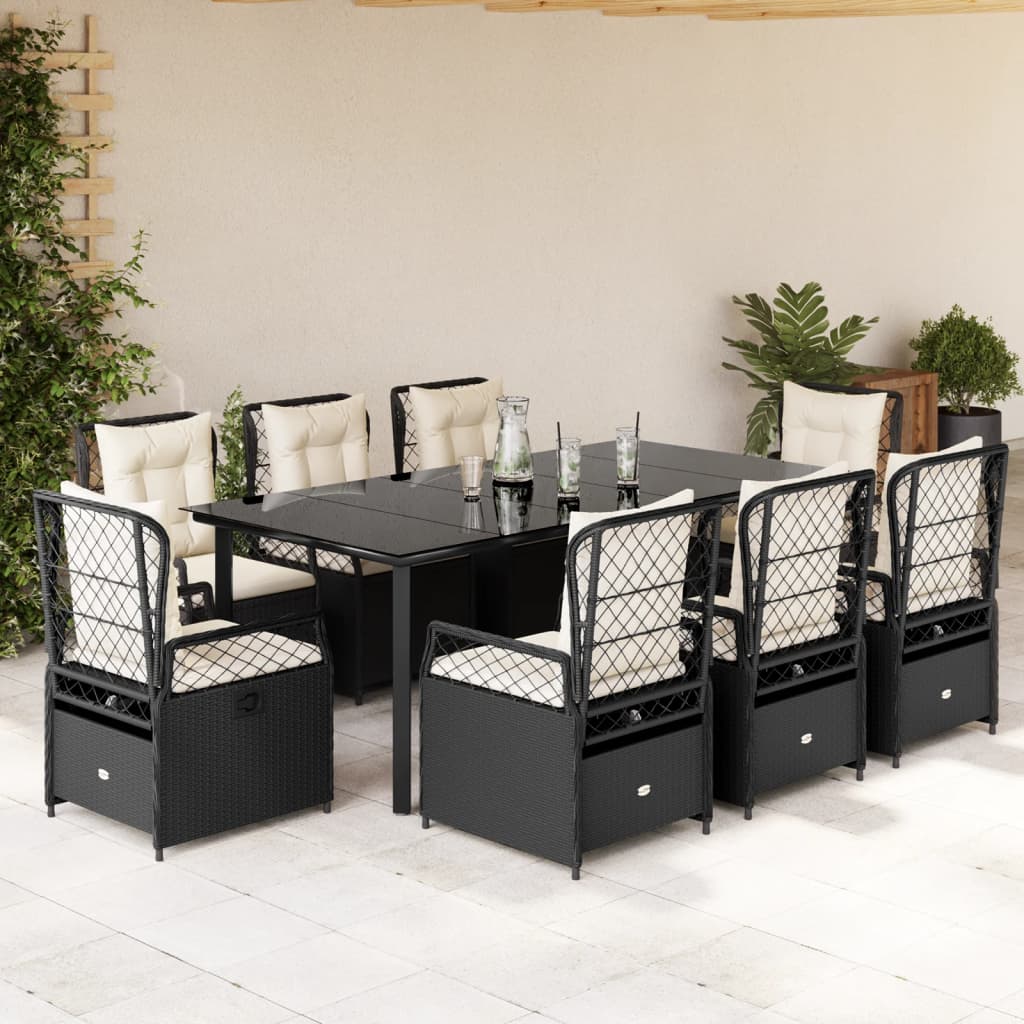 7-Tlg. Garten-Essgruppe Mit Kissen Poly Rattan