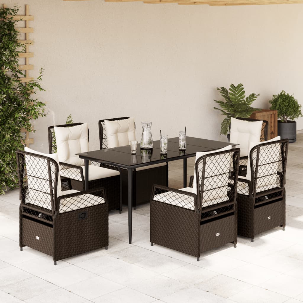 5-Tlg. Garten-Essgruppe Mit Kissen Poly Rattan