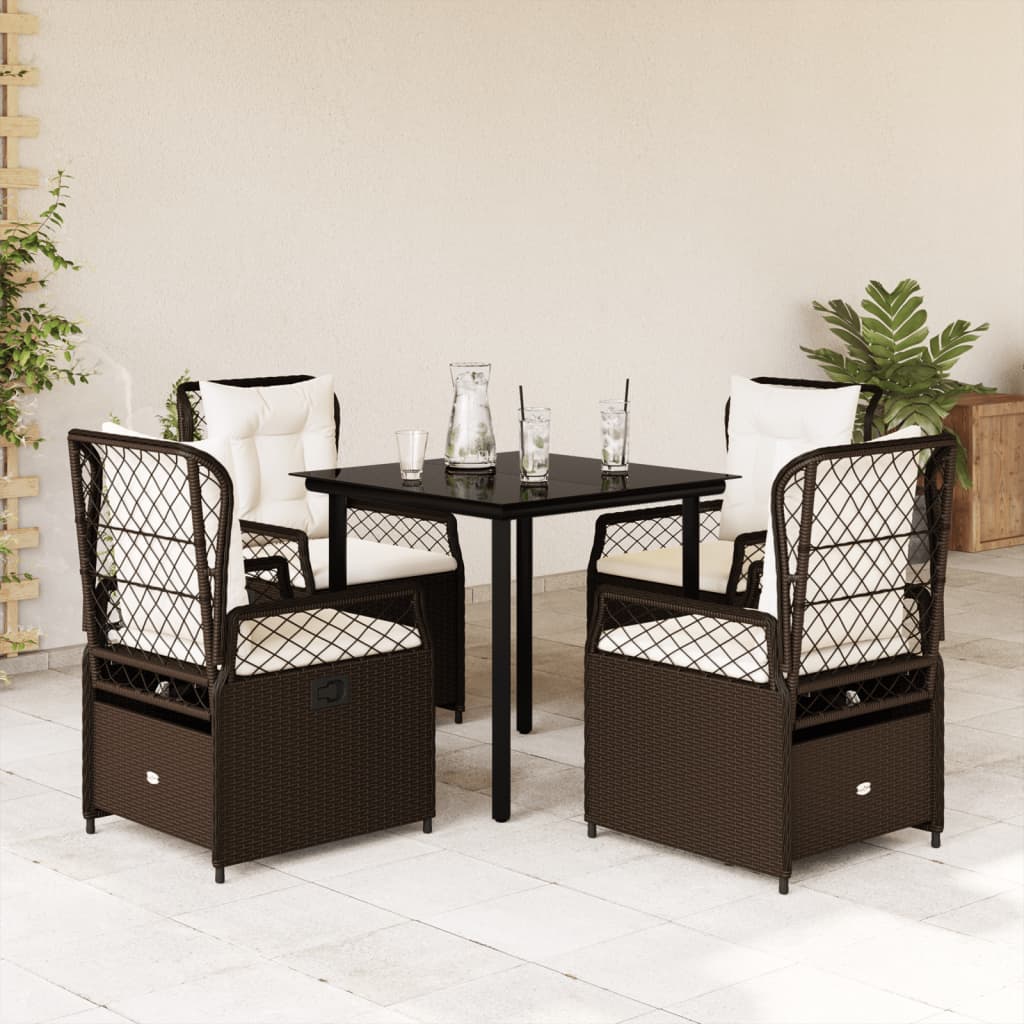 7-Tlg. Garten-Essgruppe Mit Kissen Poly Rattan