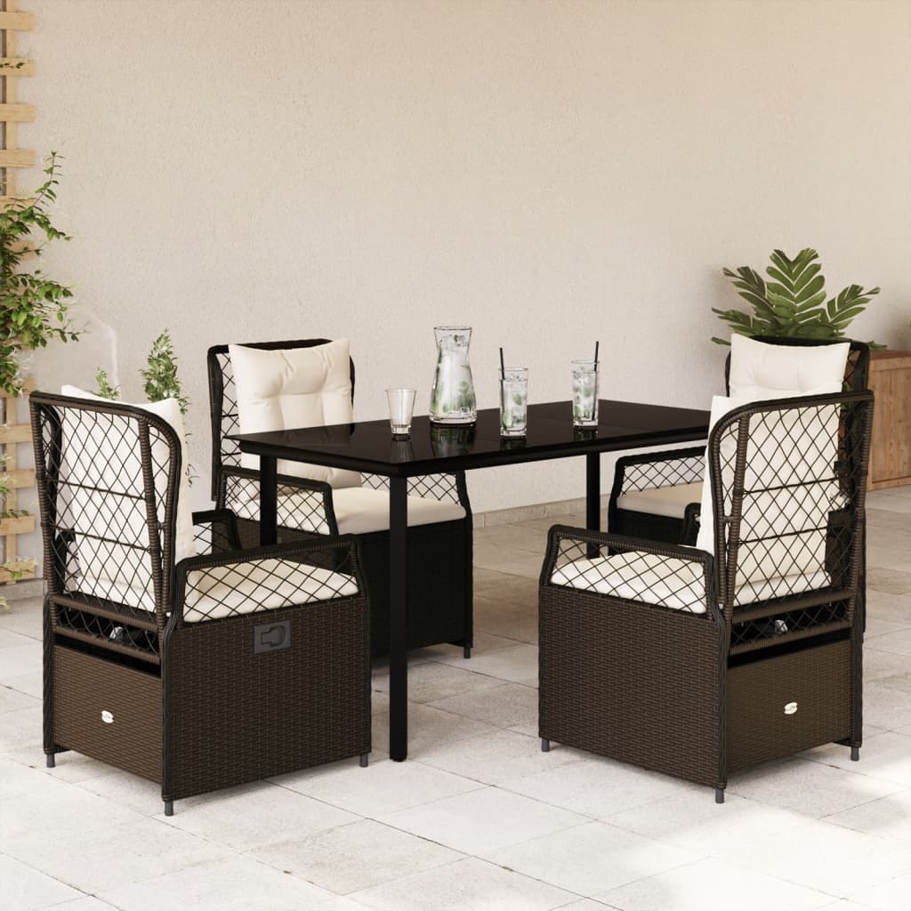 7-Tlg. Garten-Essgruppe Mit Kissen Poly Rattan