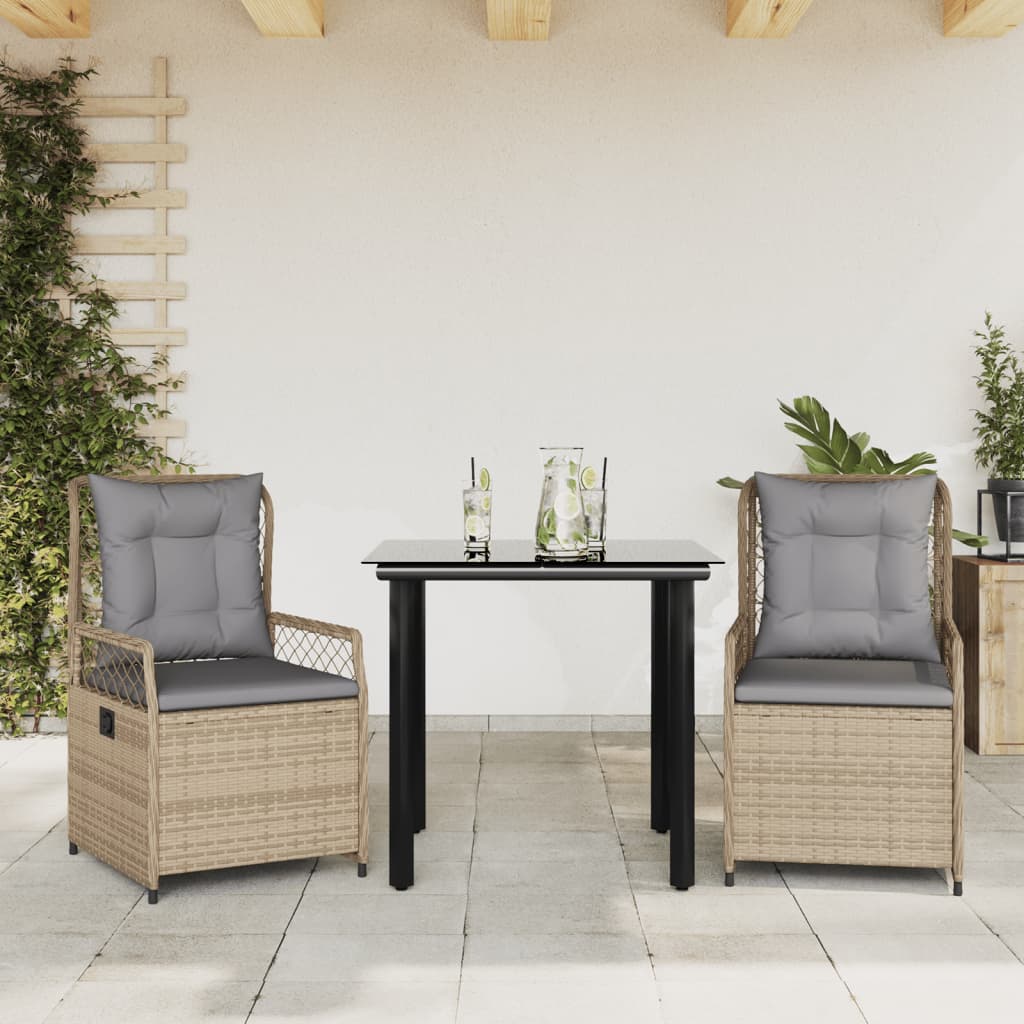7-Tlg. Garten-Essgruppe Mit Kissen Poly Rattan