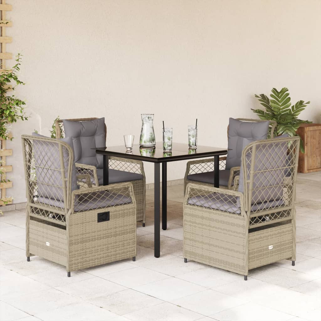 7-Tlg. Garten-Essgruppe Mit Kissen Poly Rattan