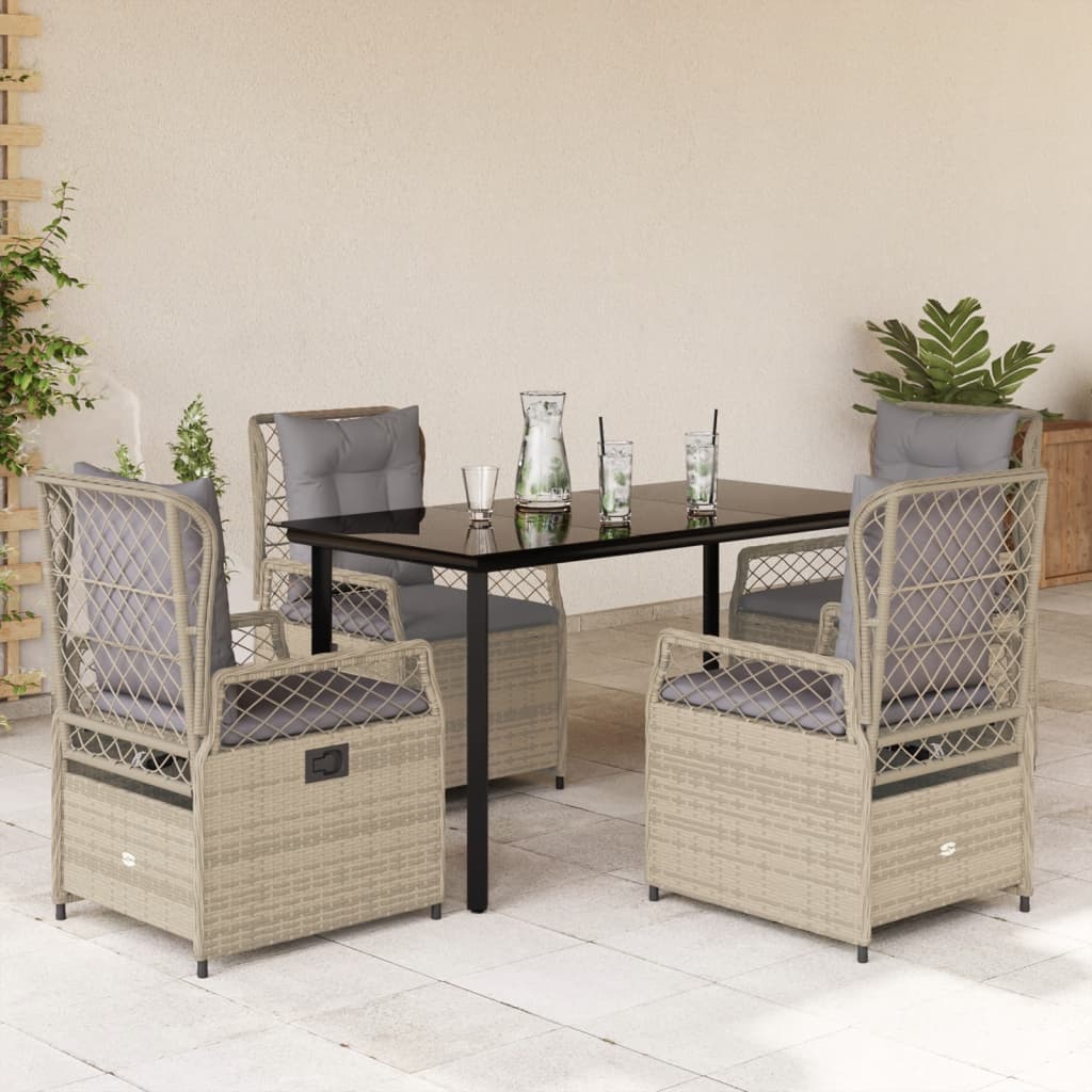 7-Tlg. Garten-Essgruppe Mit Kissen Poly Rattan