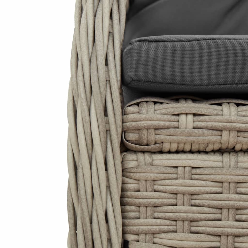5-Tlg. Garten-Essgruppe Mit Kissen Poly Rattan