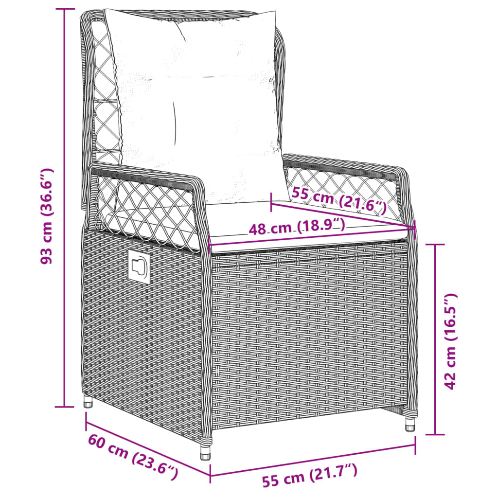 5-Tlg. Garten-Essgruppe Mit Kissen Poly Rattan