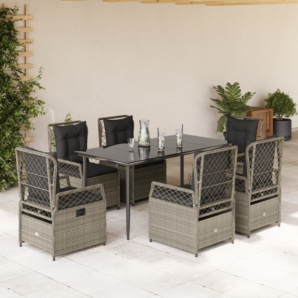 5-Tlg. Garten-Essgruppe Mit Kissen Poly Rattan