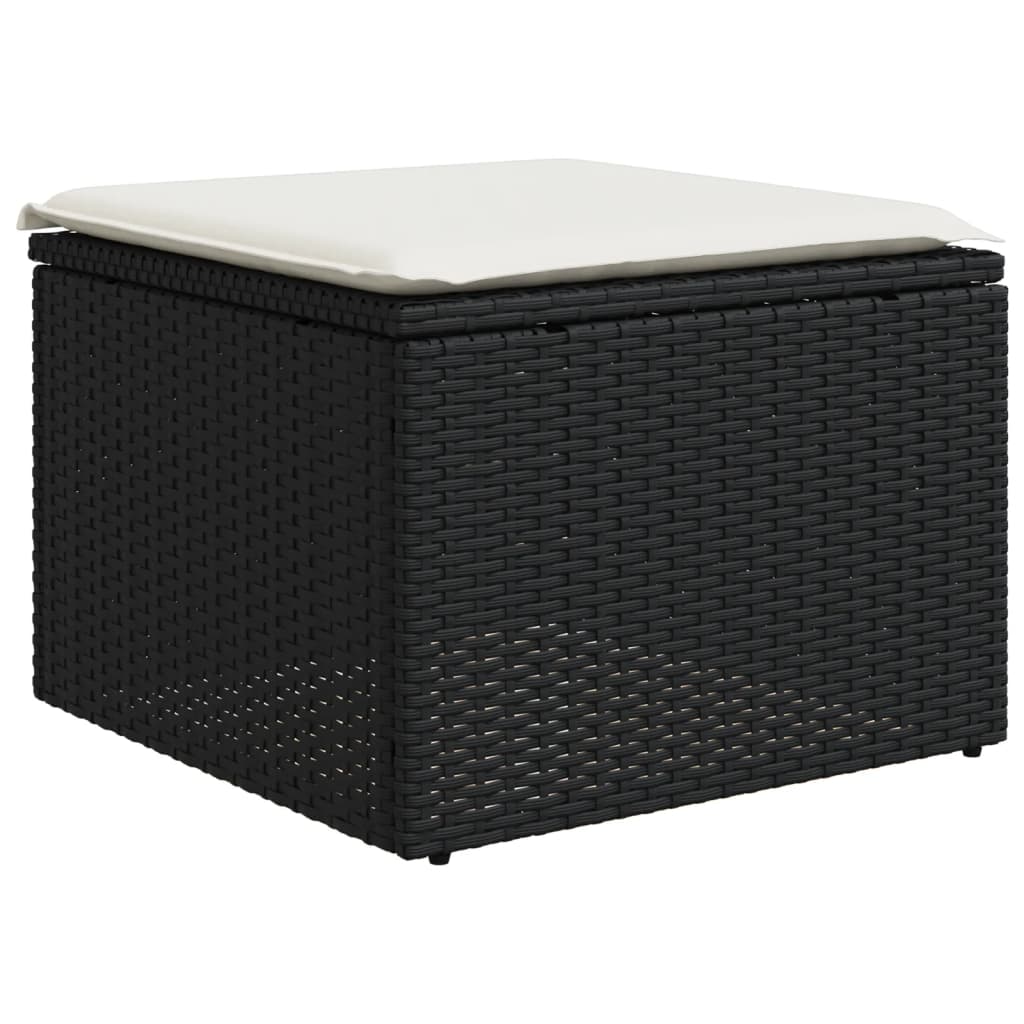 6-Tlg. Garten-Sofagarnitur Mit Kissen Schwarz Poly Rattan