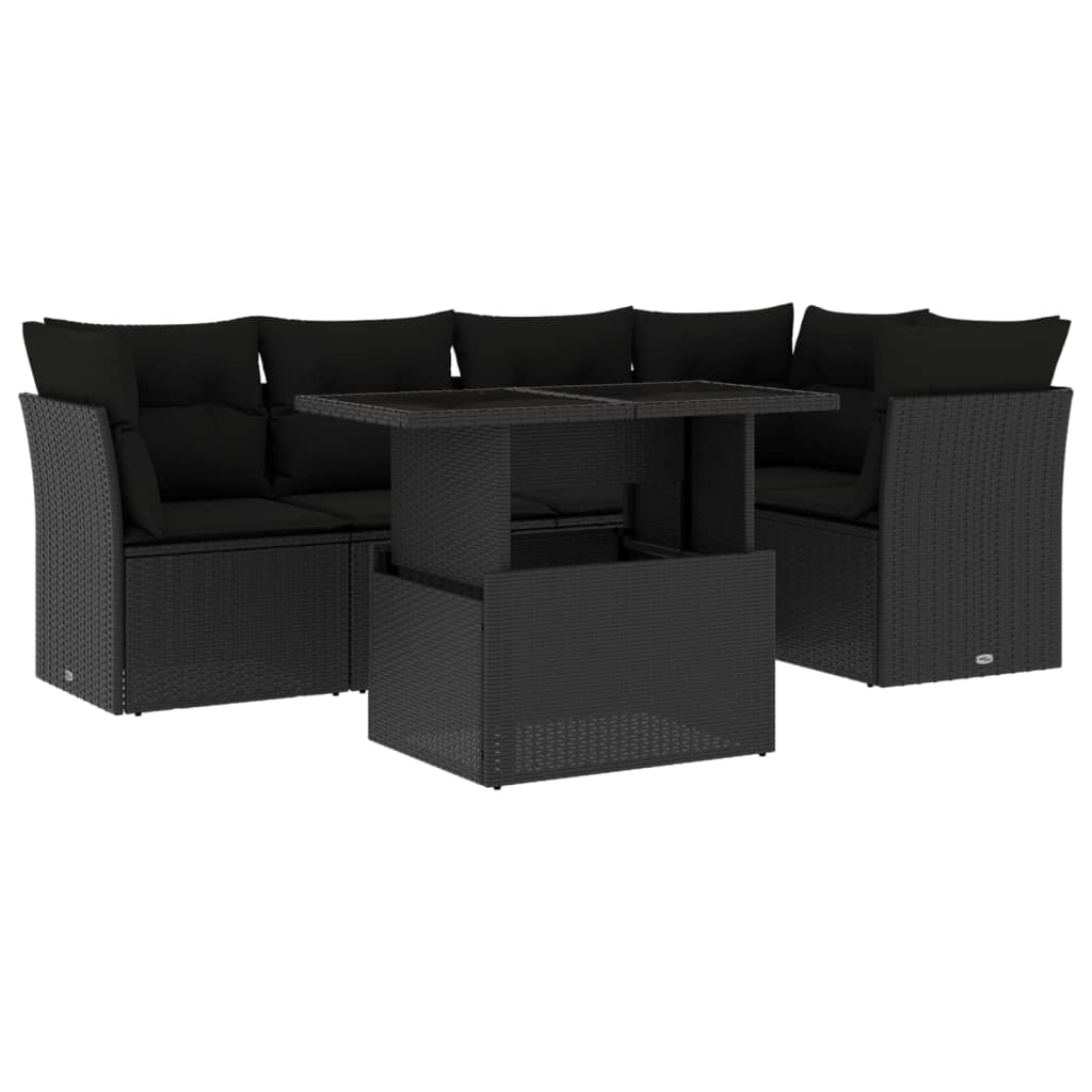 6-Tlg. Garten-Sofagarnitur Mit Kissen Poly Rattan