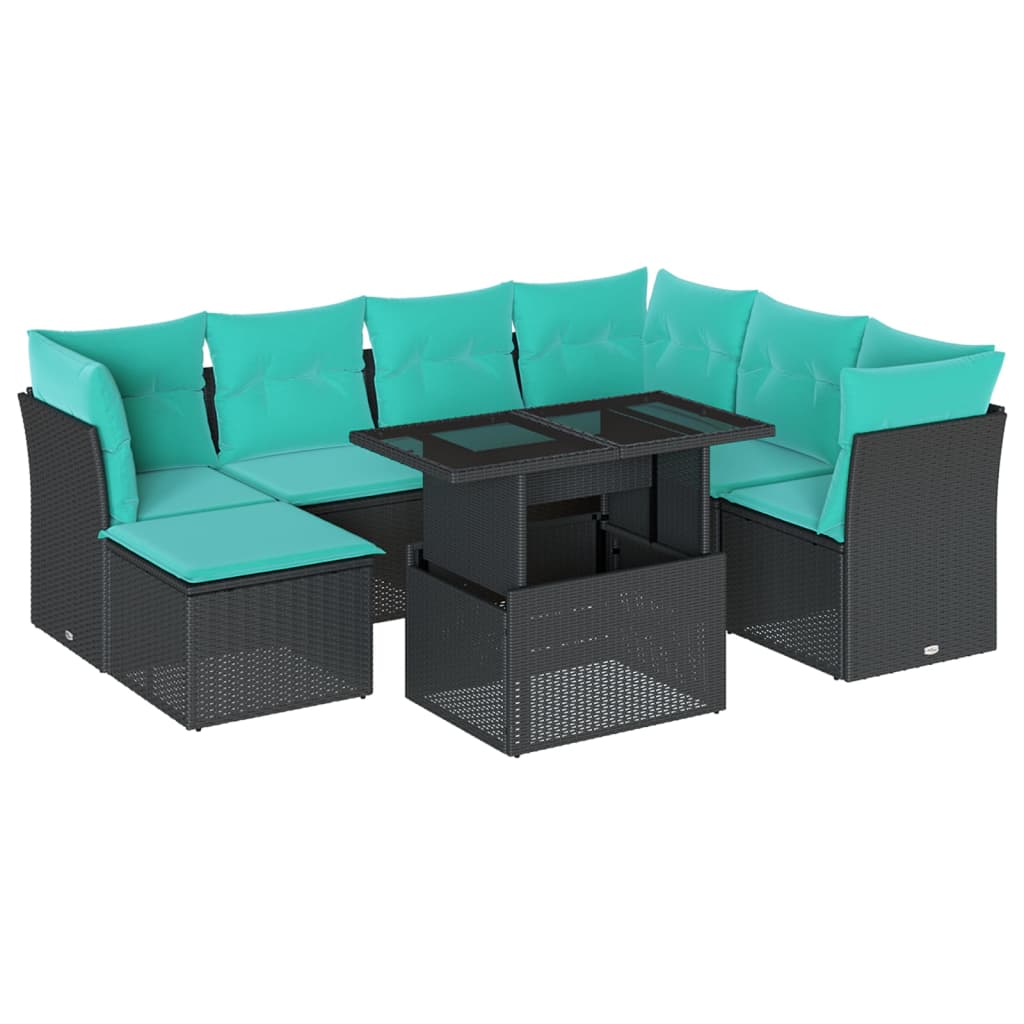 8-Teiliges Gartensofa-Set Mit Kissen, Es Polyrattan