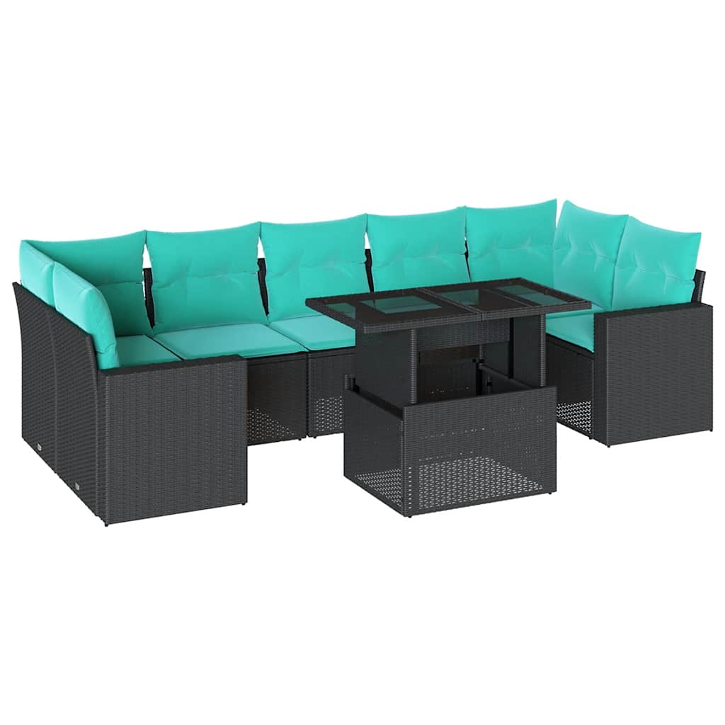8-Teiliges Gartensofa-Set Mit Kissen, Es Polyrattan