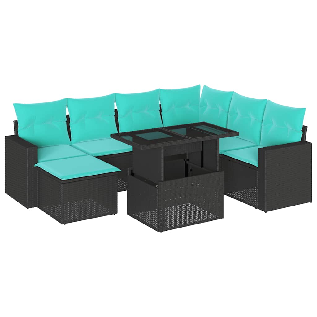 8-Teiliges Gartensofa-Set Mit Kissen, Es Polyrattan