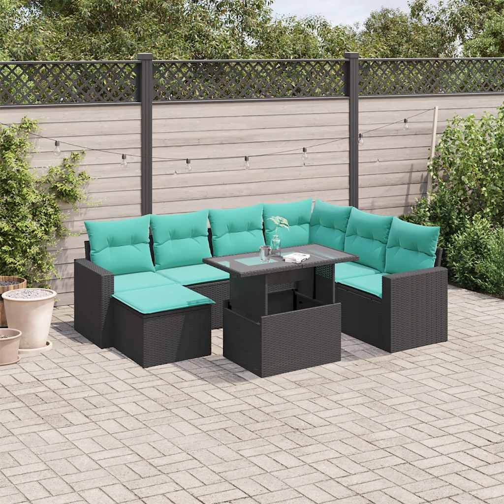 8-Teiliges Gartensofa-Set Mit Kissen, Es Polyrattan