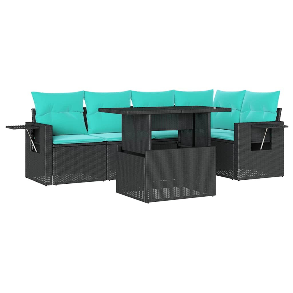 6-Teiliges Gartensofa-Set Mit Kissen, Es Polyrattan