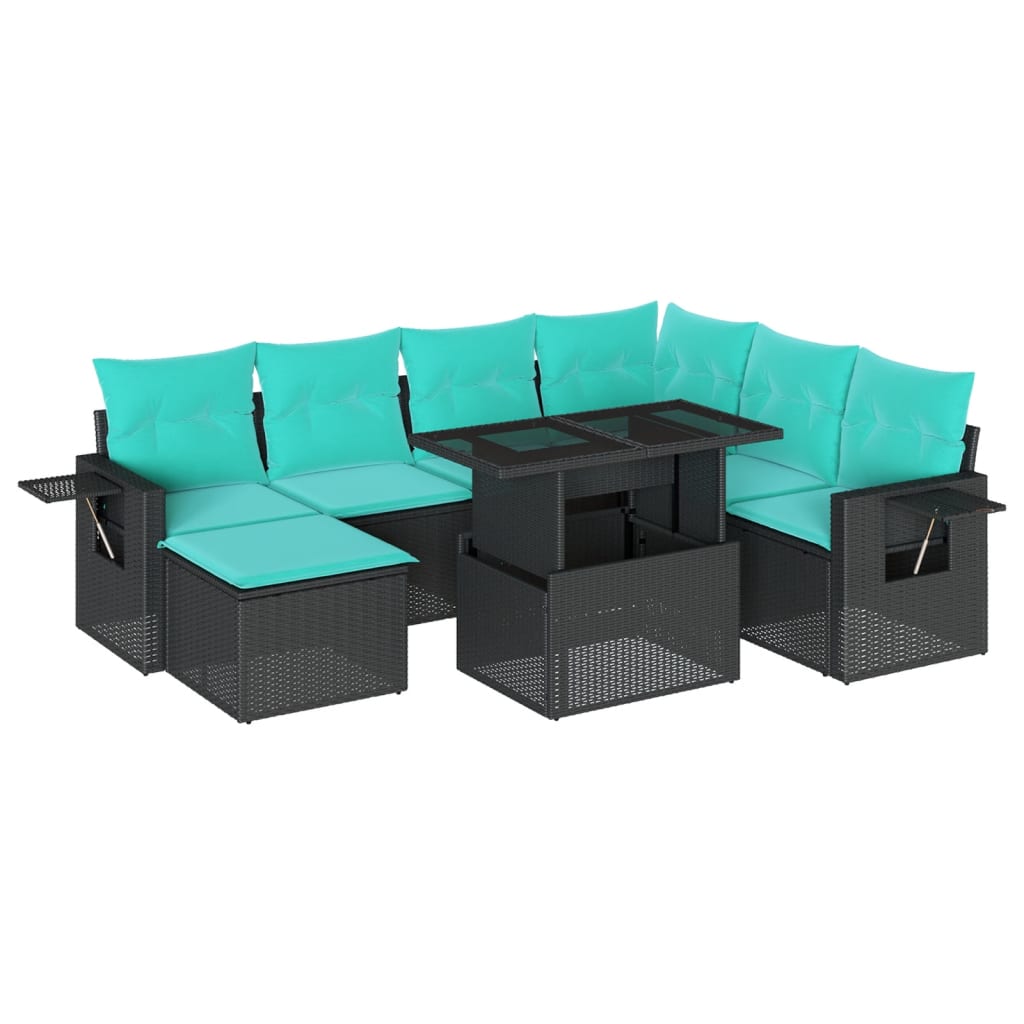 8-Teiliges Gartensofa-Set Mit Kissen, Es Polyrattan