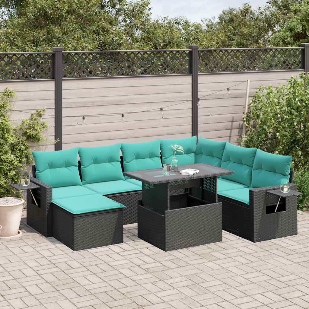 8-Teiliges Gartensofa-Set Mit Kissen, Es Polyrattan