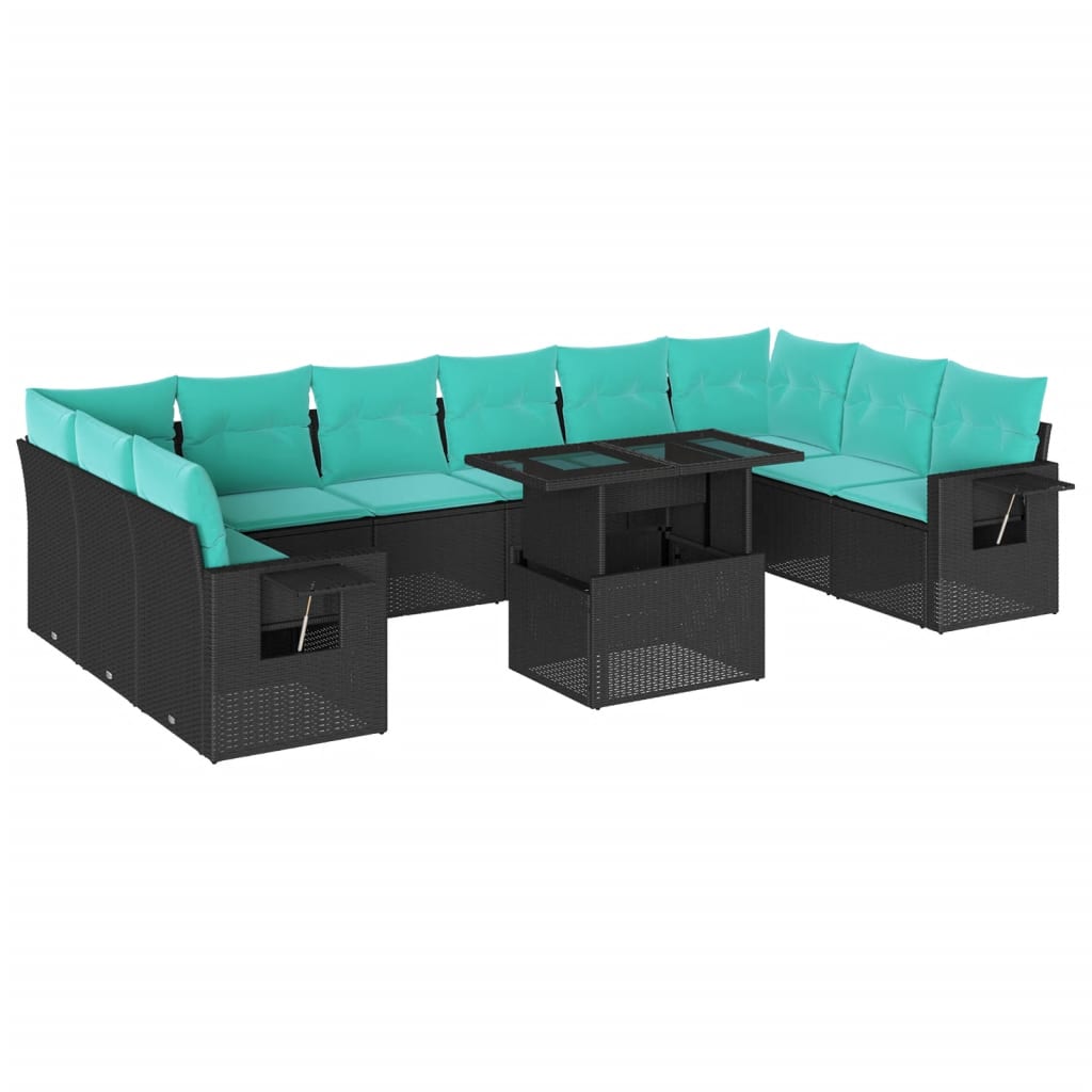 11-Teiliges Gartensofa-Set Mit Kissen, Es Polyrattan