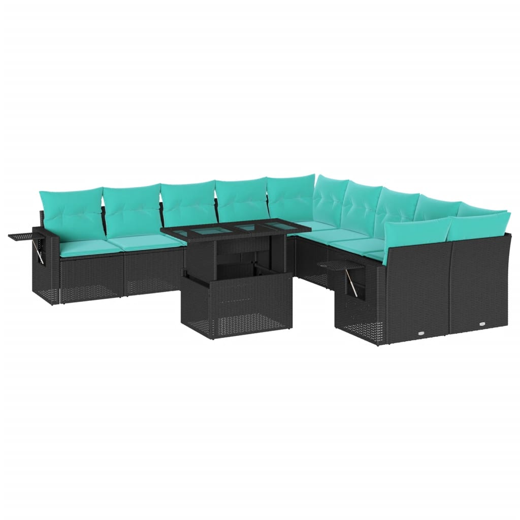 11-Teiliges Gartensofa-Set Mit Kissen, Es Polyrattan