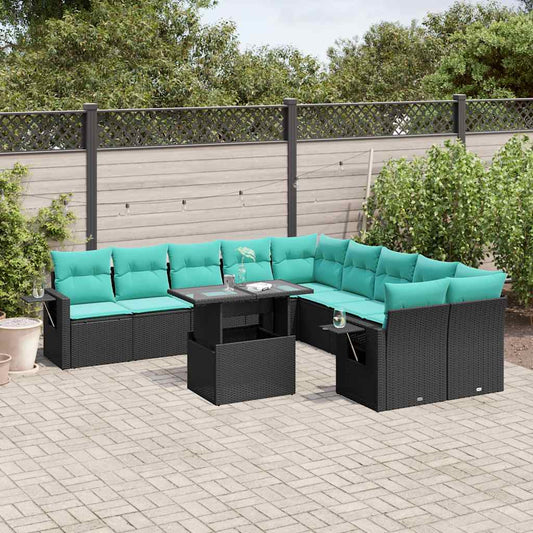 11-Teiliges Gartensofa-Set Mit Kissen, Es Polyrattan