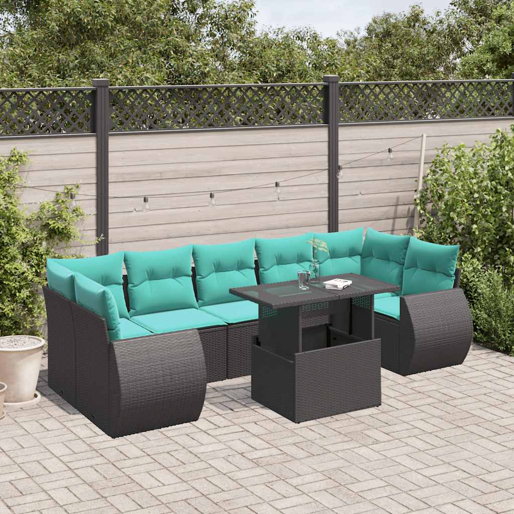 8-Teiliges Gartensofa-Set Mit Kissen, Es Polyrattan