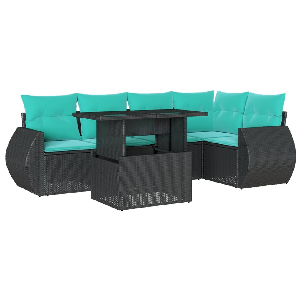6-Teiliges Gartensofa-Set Mit Kissen, Es Polyrattan