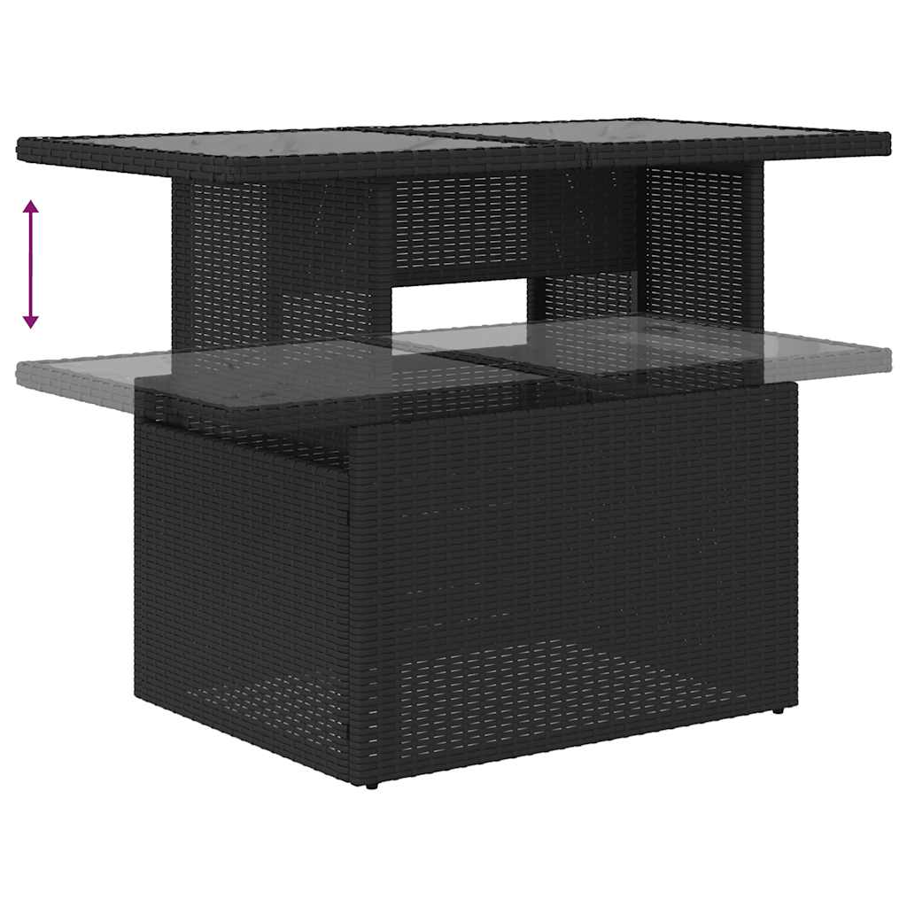 7-Teiliges Gartensofa-Set Mit Kissen, Es Polyrattan