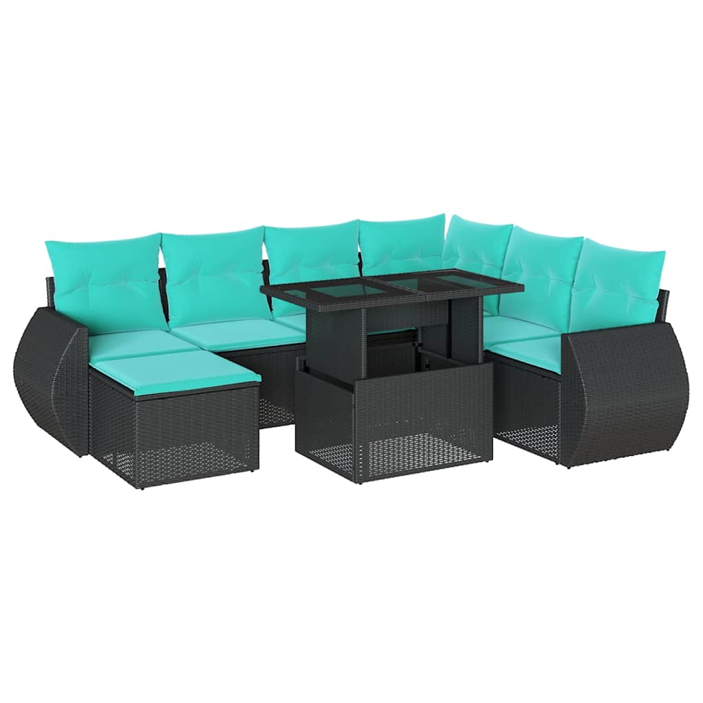 8-Teiliges Gartensofa-Set Mit Kissen, Es Polyrattan