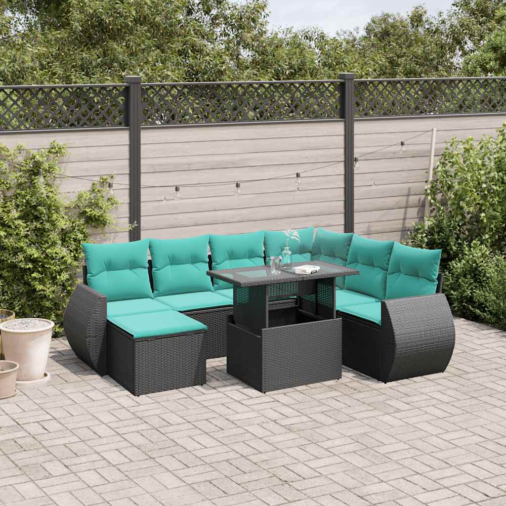 8-Teiliges Gartensofa-Set Mit Kissen, Es Polyrattan