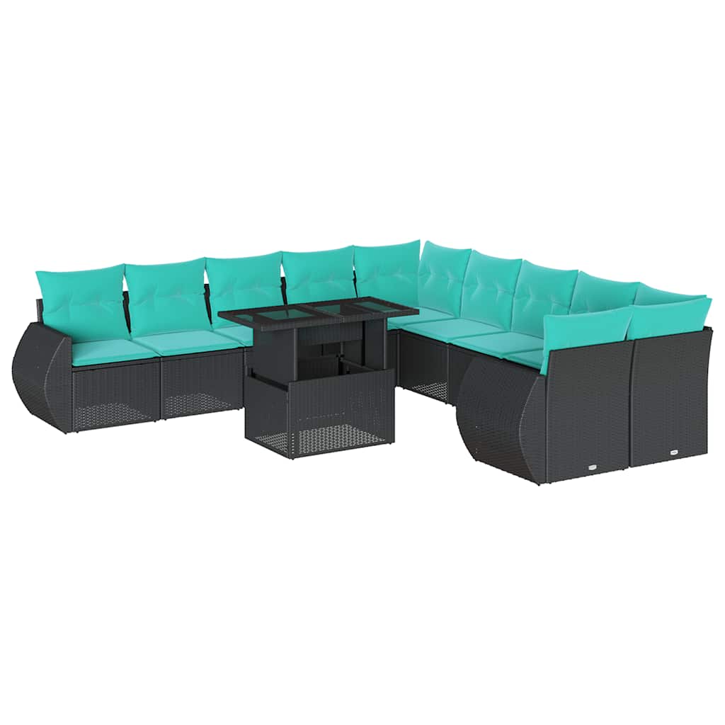 11-Teiliges Gartensofa-Set Mit Kissen, Es Polyrattan