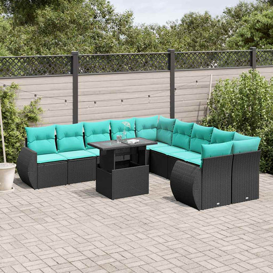 11-Teiliges Gartensofa-Set Mit Kissen, Es Polyrattan