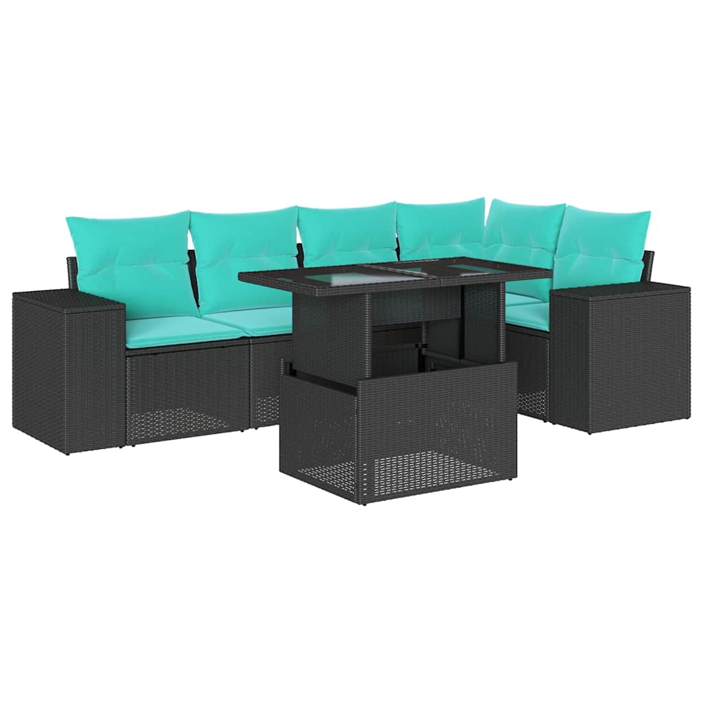6-Teiliges Gartensofa-Set Mit Kissen, Es Polyrattan