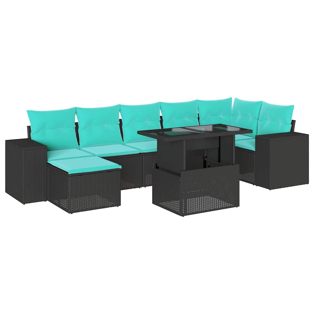 8-Teiliges Gartensofa-Set Mit Kissen, Es Polyrattan