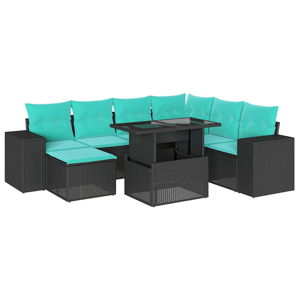 8-Teiliges Gartensofa-Set Mit Kissen, Es Polyrattan