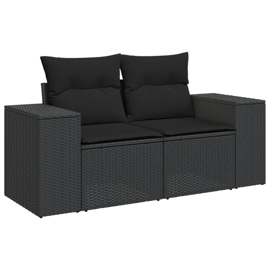 10-Tlg. Garten-Sofagarnitur Mit Kissen Poly Rattan
