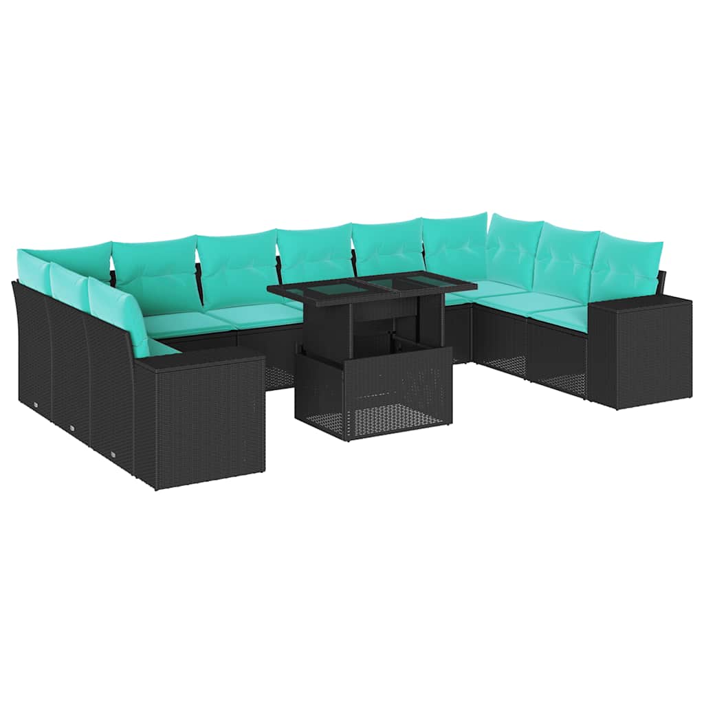 11-Teiliges Gartensofa-Set Mit Kissen, Es Polyrattan