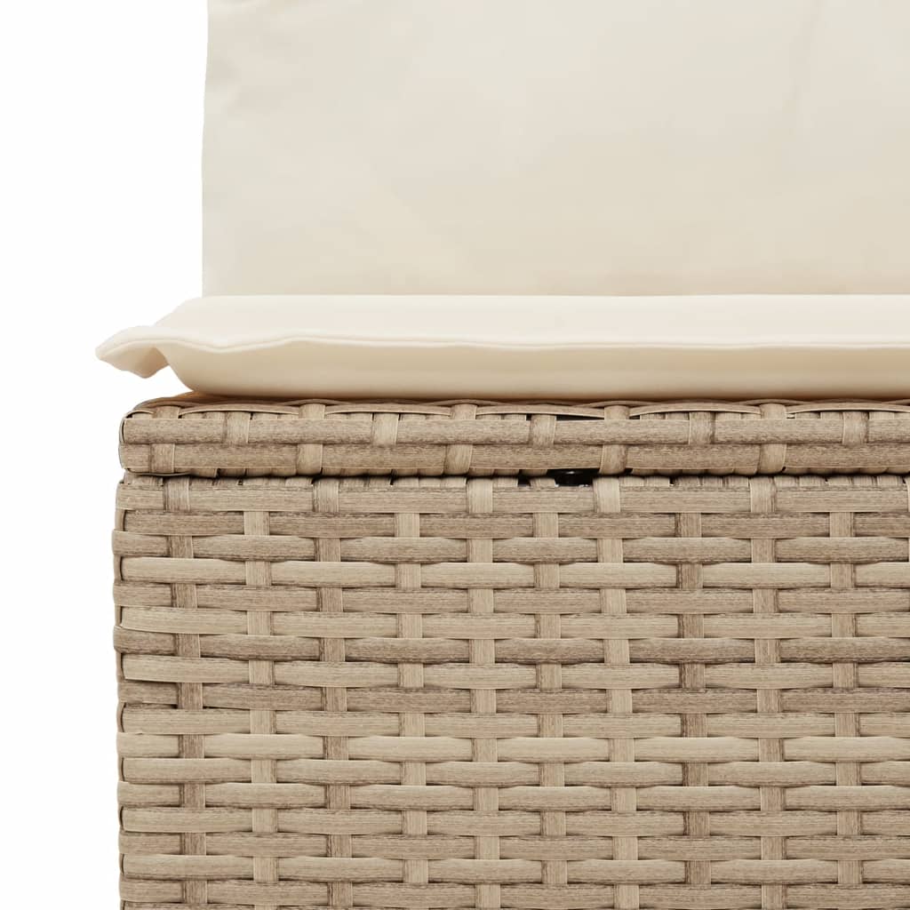 5-Tlg. Garten-Lounge-Set Mit Kissen Beige Poly Rattan