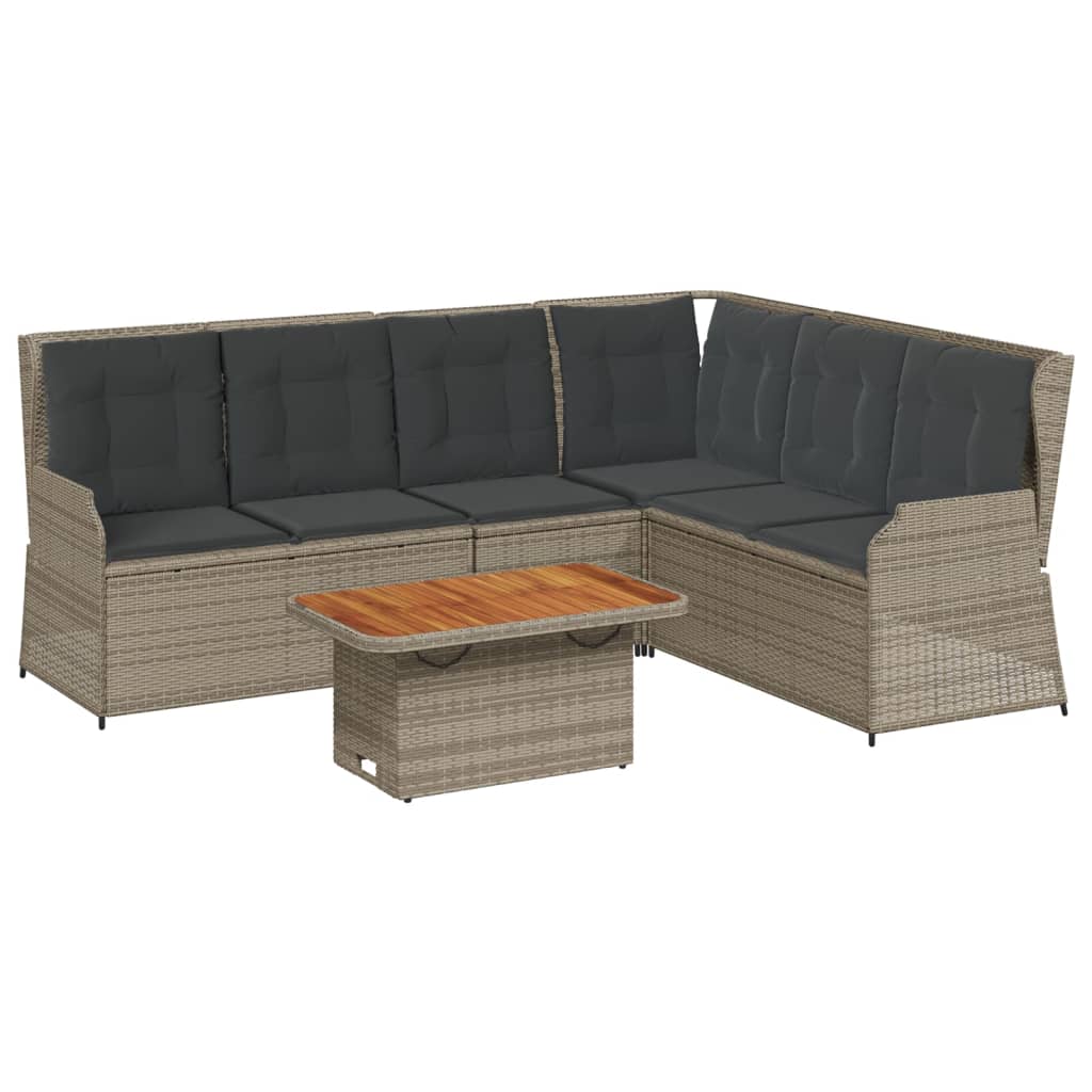 5-Tlg. Garten-Lounge-Set Mit Kissen Poly Rattan
