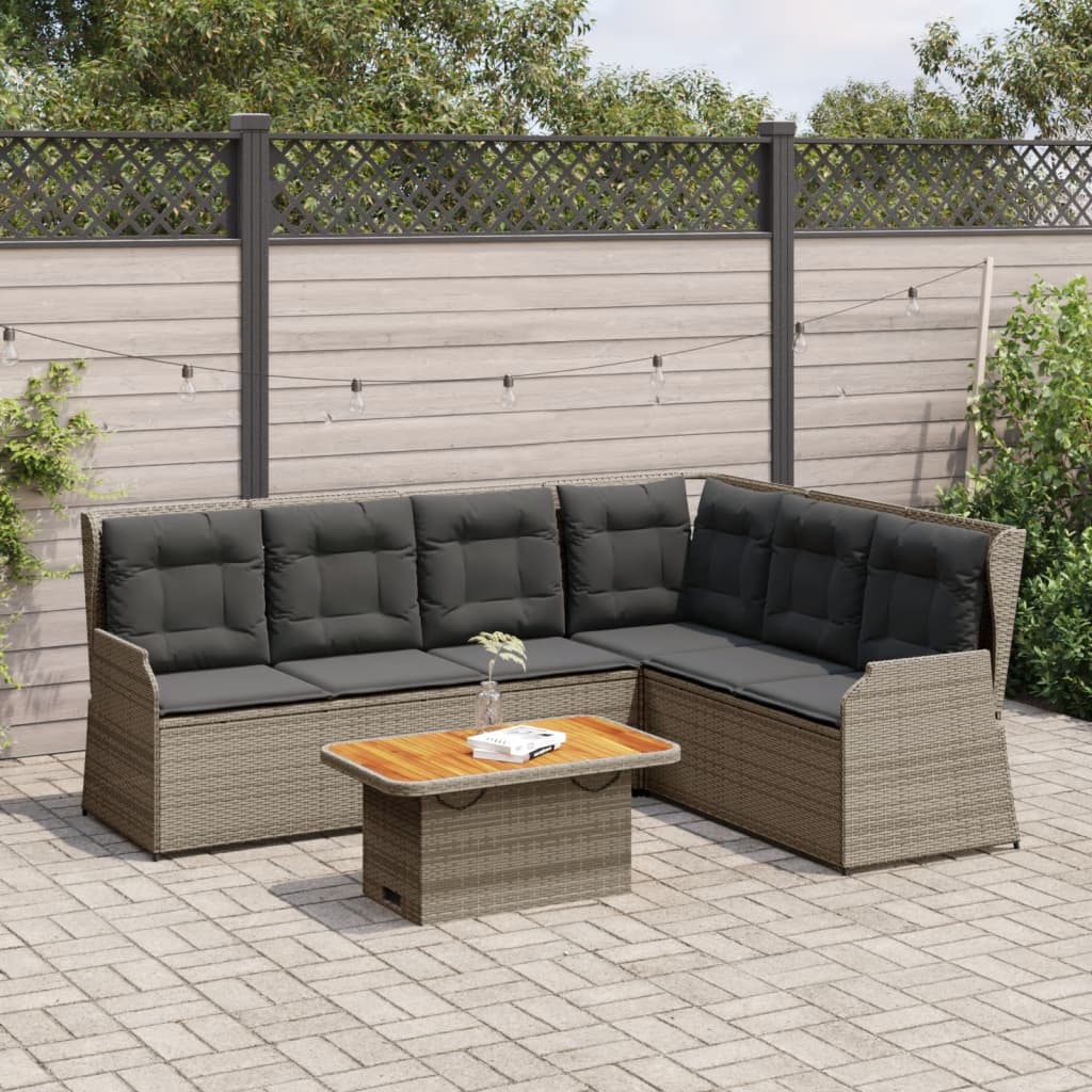 5-Tlg. Garten-Lounge-Set Mit Kissen Poly Rattan