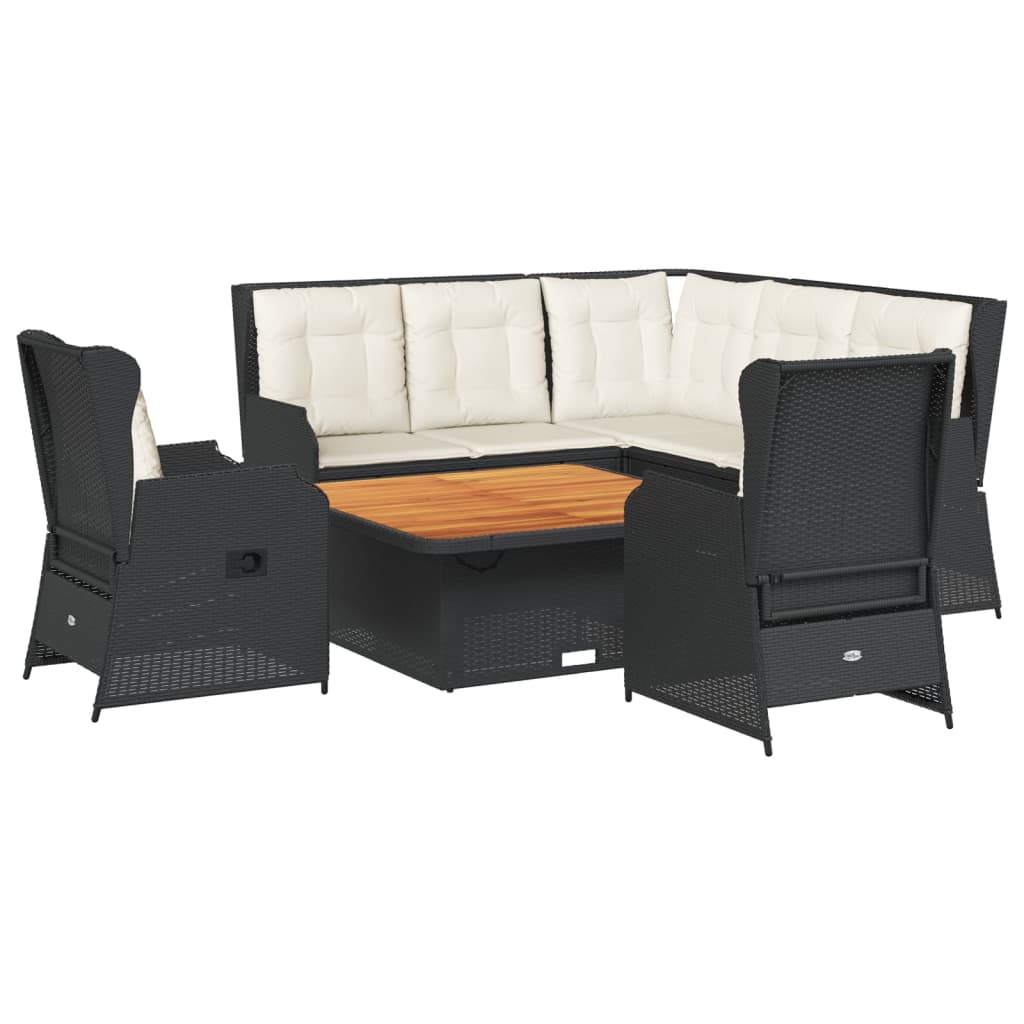 6-Tlg. Garten-Lounge-Set Mit Kissen Poly Rattan