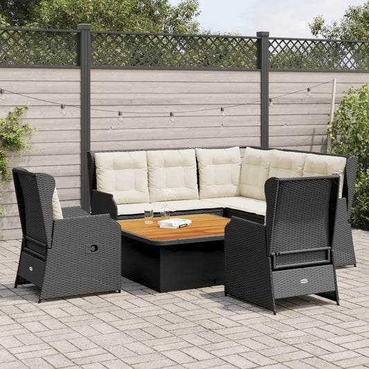 6-Tlg. Garten-Lounge-Set Mit Kissen Poly Rattan