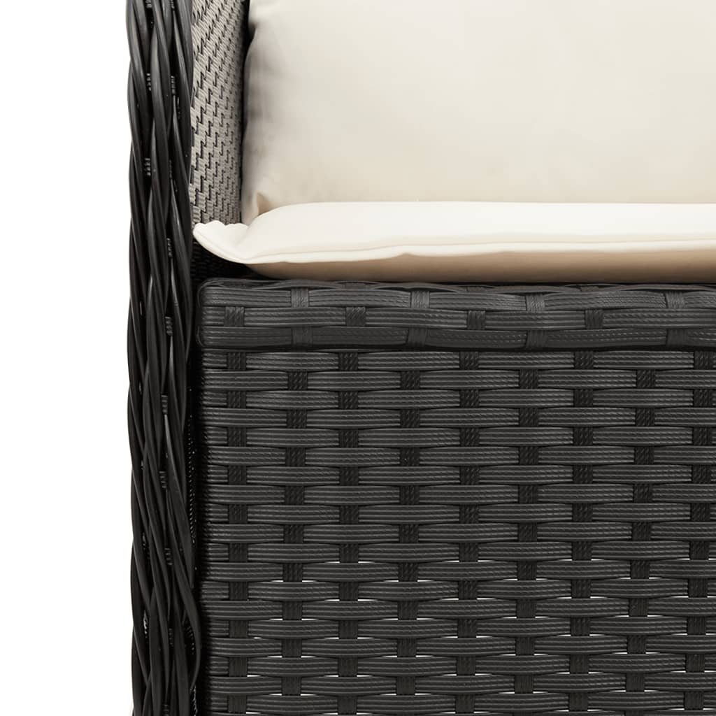 3-Tlg. Garten-Lounge-Set Mit Kissen Poly Rattan