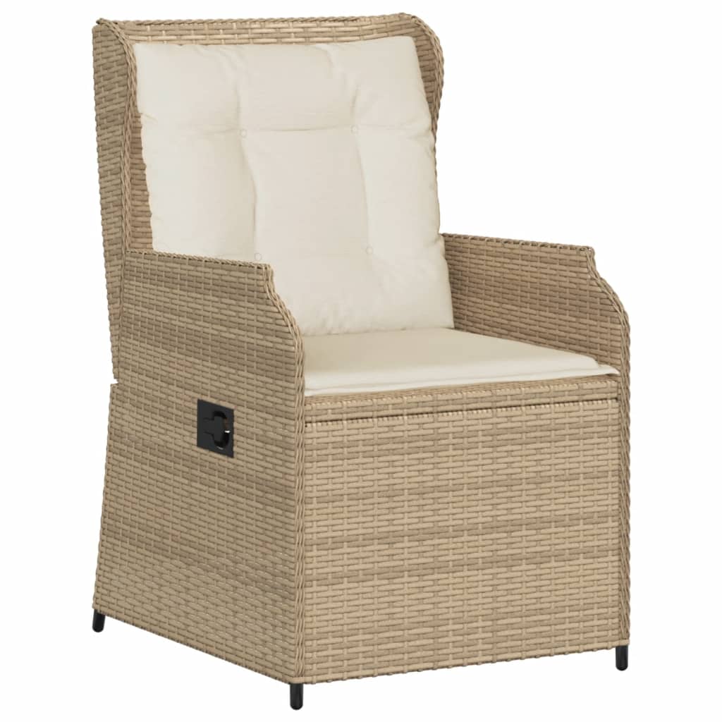 5-Tlg. Garten-Lounge-Set Mit Kissen Beige Poly Rattan