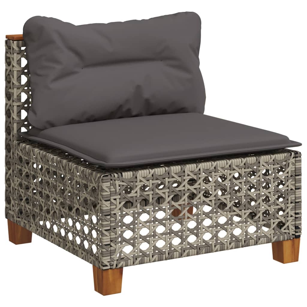 4-Tlg. Garten-Sofagarnitur Mit Kissen Poly Rattan