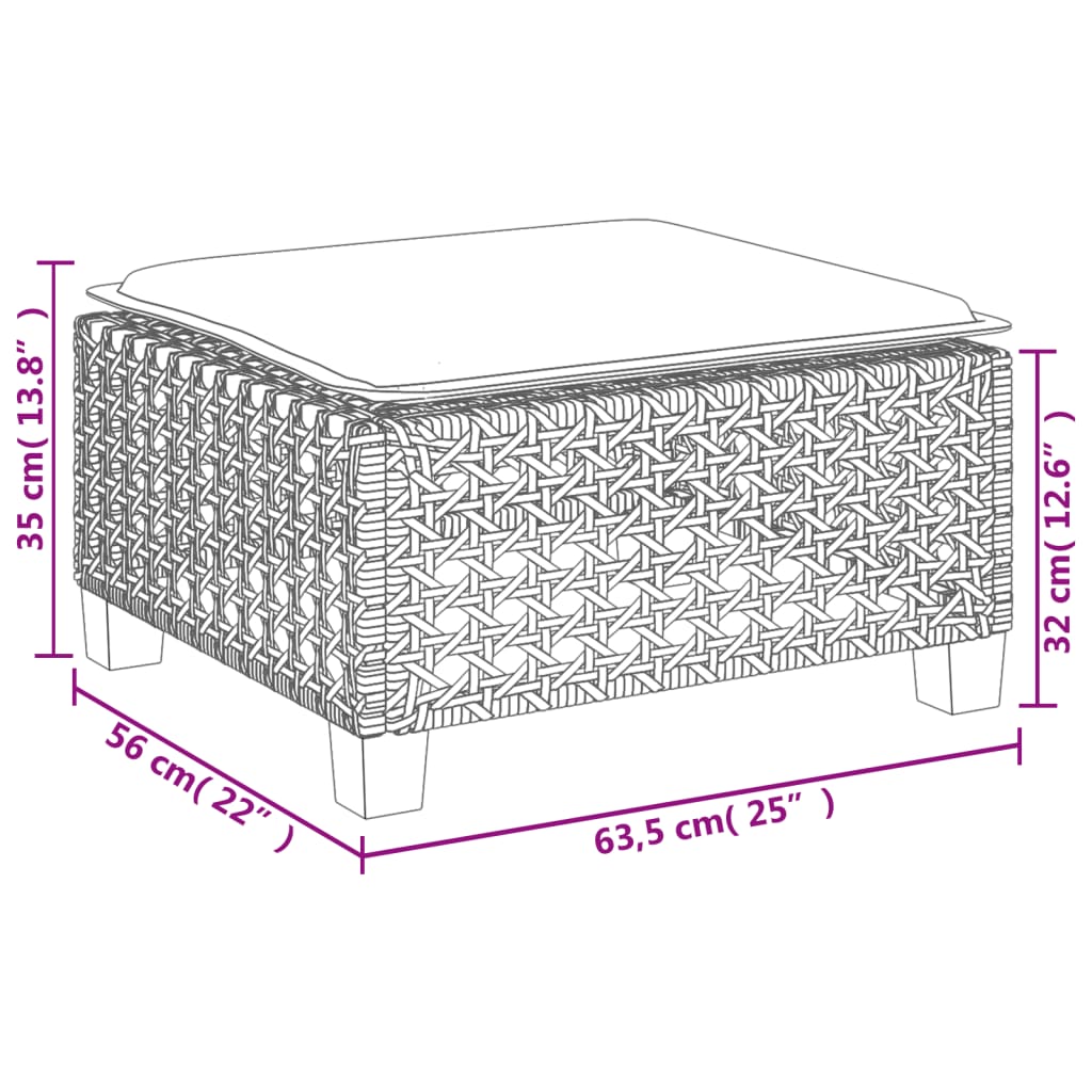 4-Tlg. Garten-Sofagarnitur Mit Kissen Poly Rattan