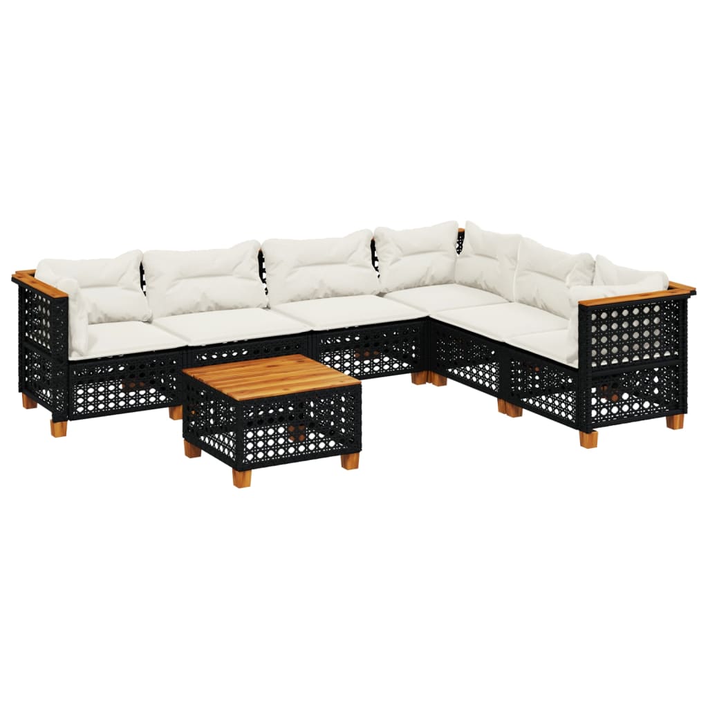 7-Tlg. Garten-Sofagarnitur Mit Kissen Poly Rattan