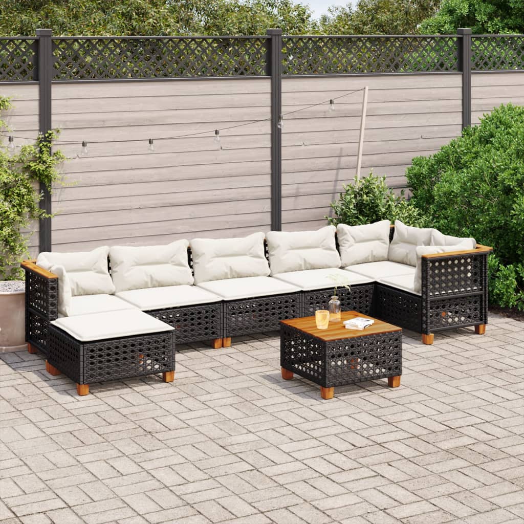 8-Tlg. Garten-Sofagarnitur Mit Kissen Poly Rattan