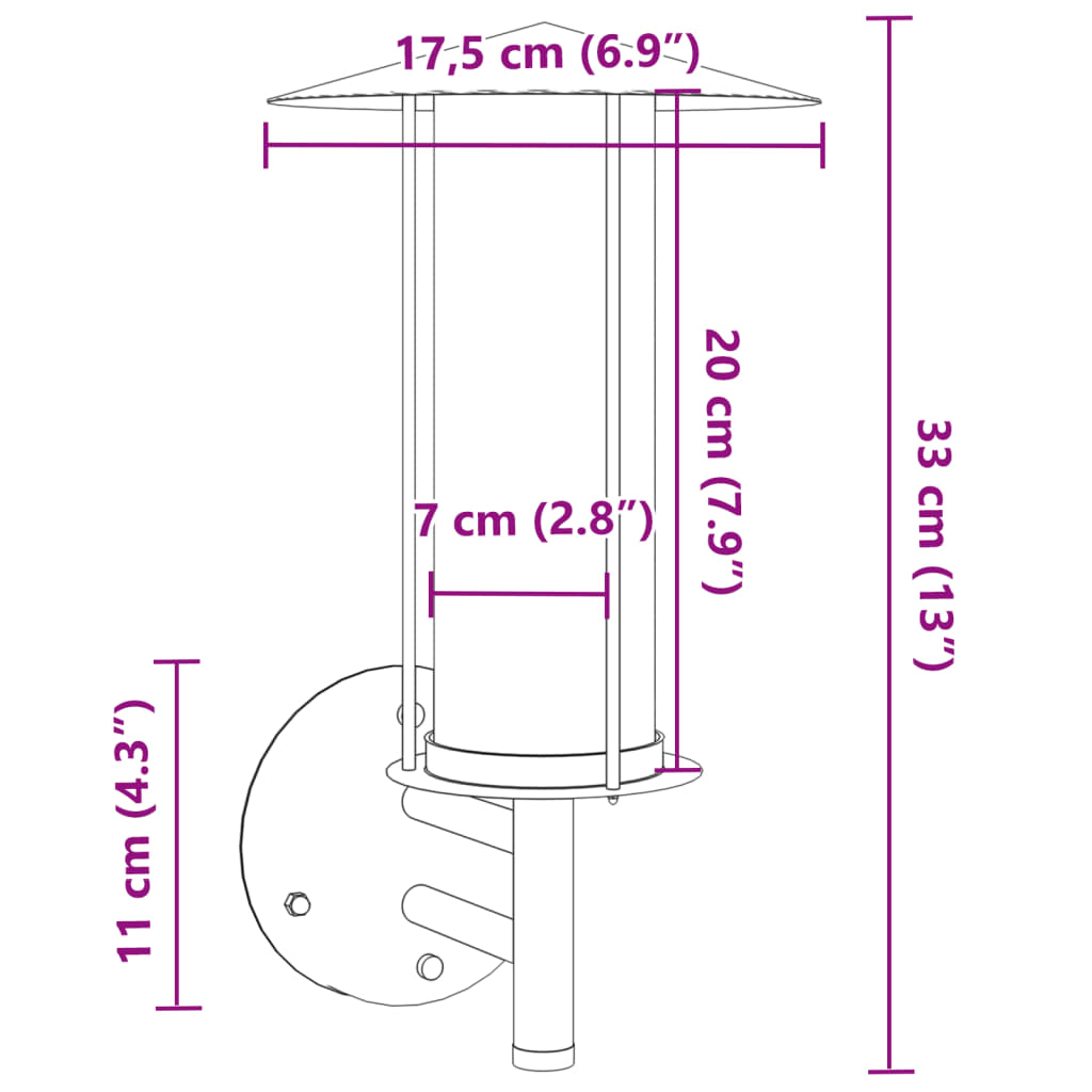 Außenwandleuchten 2 Stk. Edelstahl